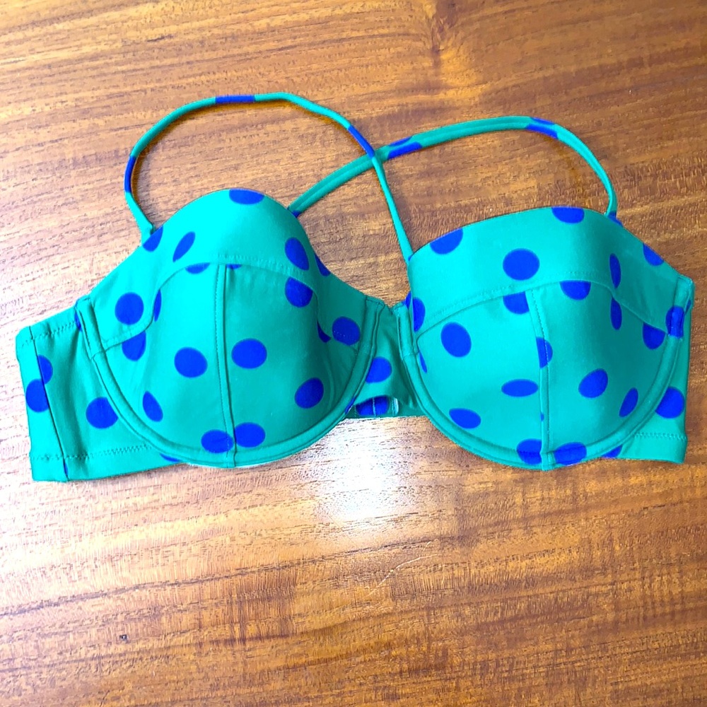 Crew polka dot swim underwire bikini top 34D